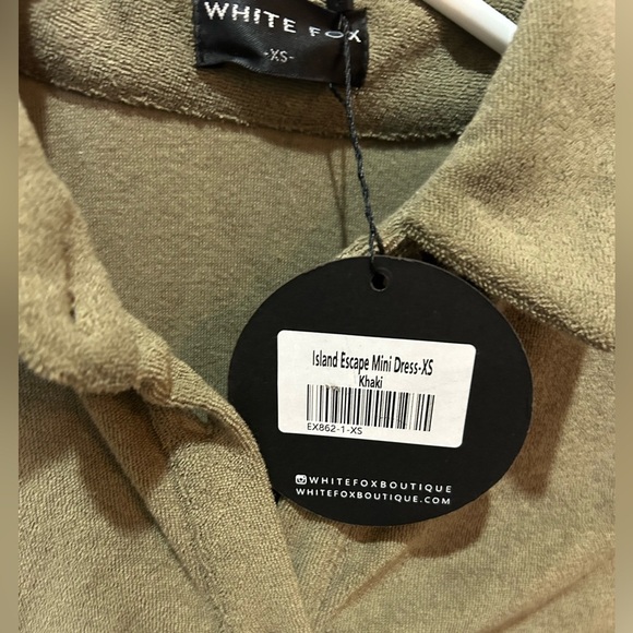 White Fox Island Escape Mini Dress khaki XS - Picture 4 of 4